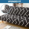 LANMOLIFE Printed Armless Sofa Bed Cover Foldable Sofa Bed Futon Furniture Covers is Machine Washable For Living Room Hotel 5