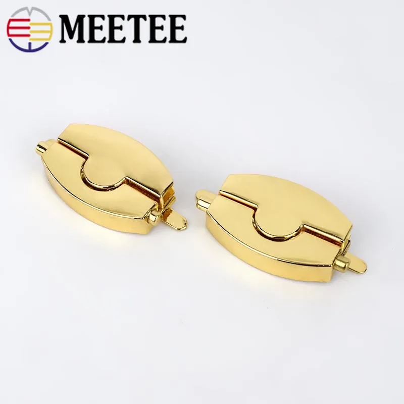 Meetee 2pcs Metal Bag Clasp Lock Buckle Diy Handbag Accessories Female