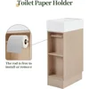 19" Small Single Bathroom Vanity with Sink,1 Door,Toilet Paper Holder and 2 tier Shelves,Natural Wood Bathroom Vanity Sink 5