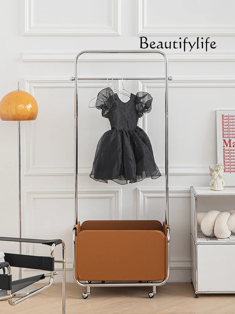 

Movable Clothes Hanger Floor Bedroom Storage Hanger Indoor Clothes Dirty Clothes Basket Storage Rack