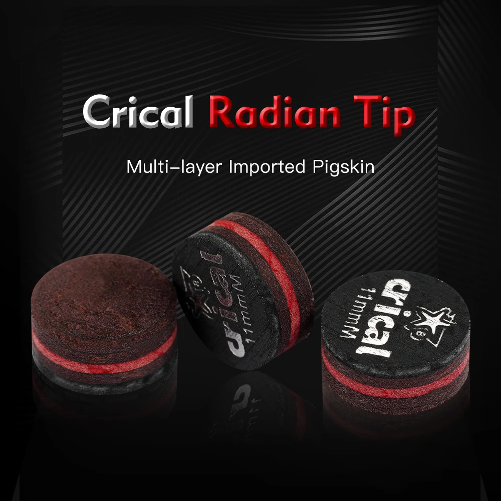 CRICAL-Billiard Pool Cue Tips Replacement, Pool Cue Tip, Snooker Cue Tip Options,6 Sizes, 5 Pcs