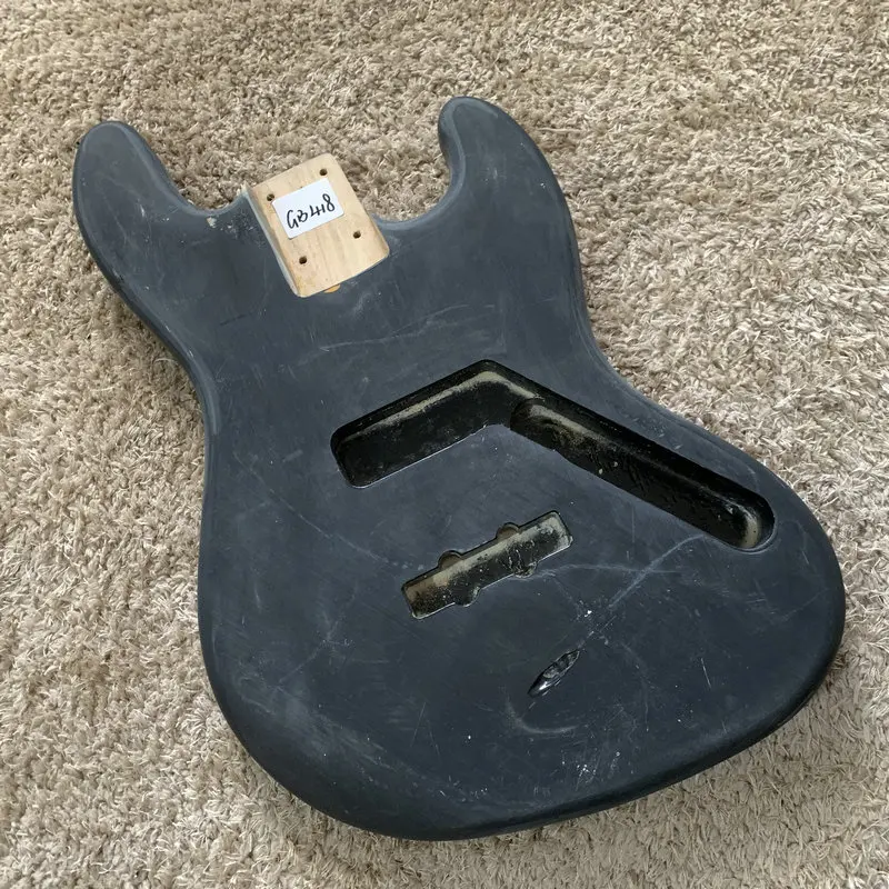 Modelo De Bajo De Jazz Sin Terminar Jb, Cuerpo De Bajo Eléctrico, Color Negro, 4 Cuerdas, Madera Maciza, Mano Derecha Para Reemplazar Y Luthier Gb418