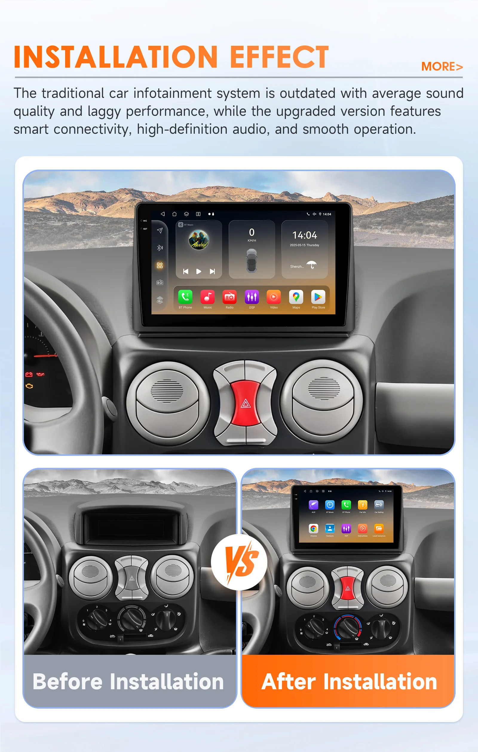 Hizpo 8G 128G 2Din Android 14 Autoradio Für Fiat Doblo 2002-2009 Auto Multimedia GPS 4G Carplay 360Cam Durch Qualcomm Snapdragon6115 – Detail 4