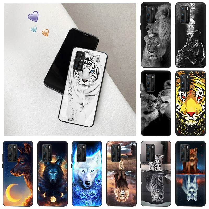 Custodia Morbida In Silicone Per Google Pixel 6 Pro 5 5A 4 4A 3 Xl Huawei Mate 40 20 10 Lite Custodia Smartz Moon Wolf Lion Tiger Cover