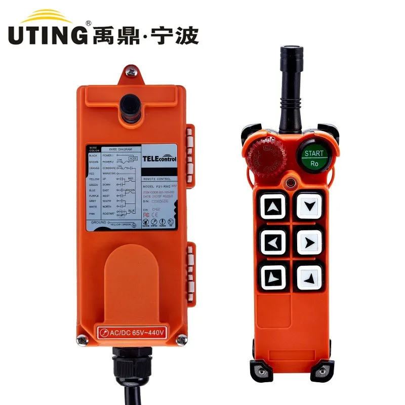 

Free Ship TELEcontrol UTING F21-E1 Industrial Radio Remote Control 12V 18-65V 65-440V UHF 1 Single Speed for Crane Hoist Truck