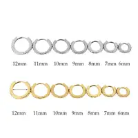 1Pair Stainless Steel Minimal Hoop Earrings Crystal Zirconia Small Huggie Thin Cartilage Earrings Helix Tragus Piercing Jewelry - Image 5