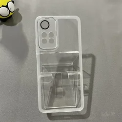 Premium Soft Silicone Camera Protection Phone Case with Acrylic Lens Cover for Note 11 Pro MTK 920 (Transparent White)