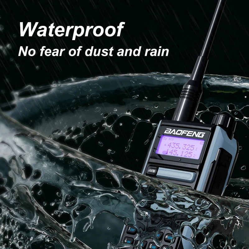 BAOFENG UV-16 Walkie Talkie Tri-Band 10 KM Powerful Waterproof VHF/UHF CB Ham Dual Band Professional Two Way Radio USB-C Charger 4