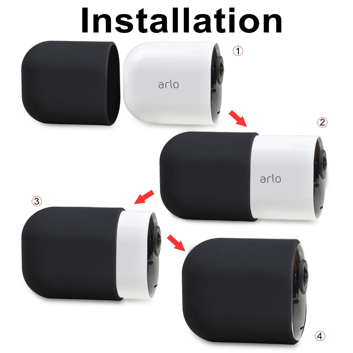 Arlo Ultra/Ultra 2 & Arlo Pro 3/Pro 4용 실리콘 커버 비바람에 견디는 보호 케이스 카메라 보안 스킨