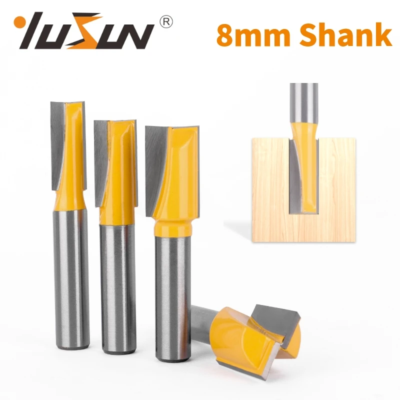 

YUSUN 8MM Shank Cleaning Bottom Bit Router Bit Woodworking Milling Cutter For Wood Bit Face Mill Carbide Cutter End Mill