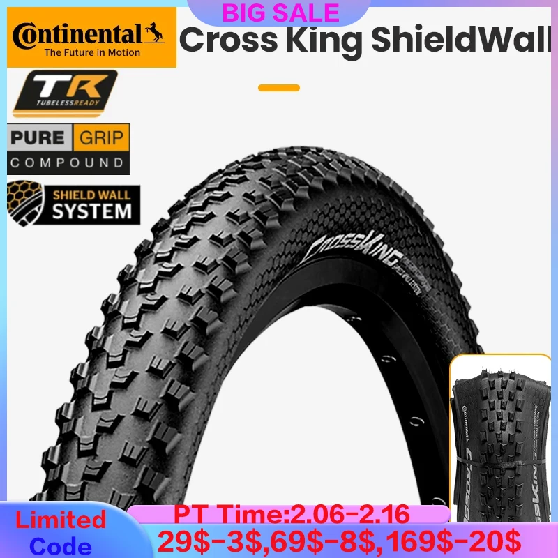 Continental Crossking Mtb/Mountain Bike Pneumatico 27.5/29X2.3 Flodable Tubeless Ready Anti Forature E-Bike Pneumatico Fuoristrada Applicabile