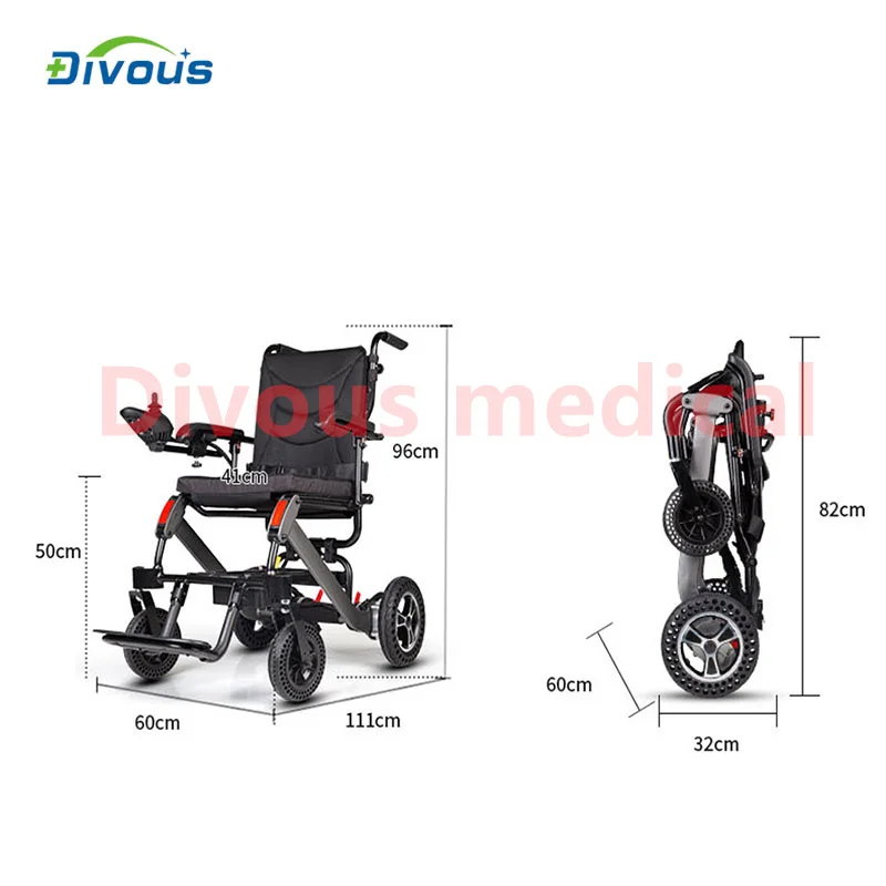 Hot Selling lightweight Folding Handicapped Elderly Electric Power motorized Wheelchair