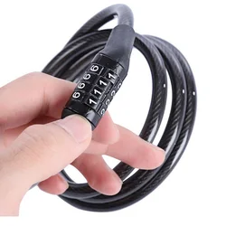 Anti-Theft Bike Lock 4 Digit Code Combination Stainless Steel Cable Bicycle Security Lock Equipment MTB Bike Lock