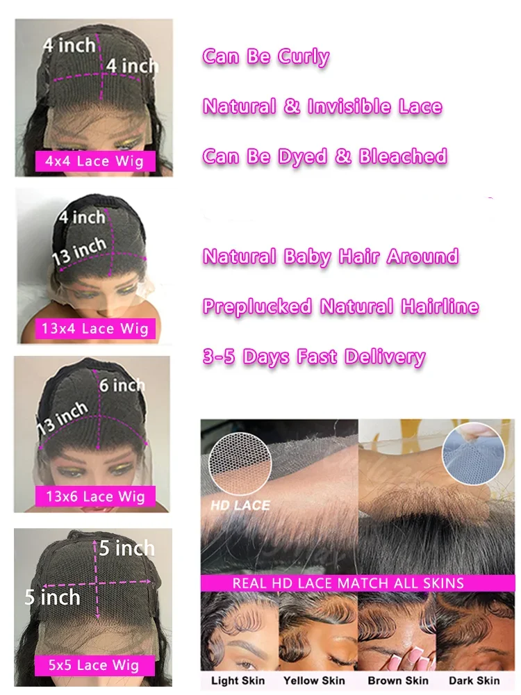 13x6 HD Lace Front Wig Human Hair Wig 30 Inch 13x4 Lace Frontal Wig Chocolate Brown Colored Brazilian Body Wave Human Hair Wigs 6