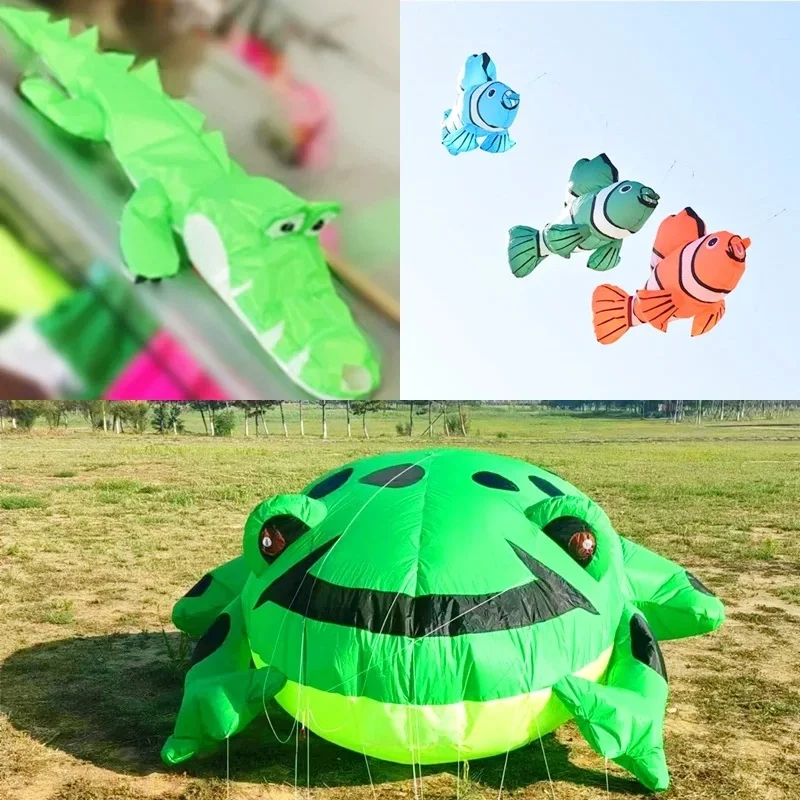 

free shipping Crocodile fish kite pendant soft kite string pilot inflatable kites professional Outdoor toys for children winder