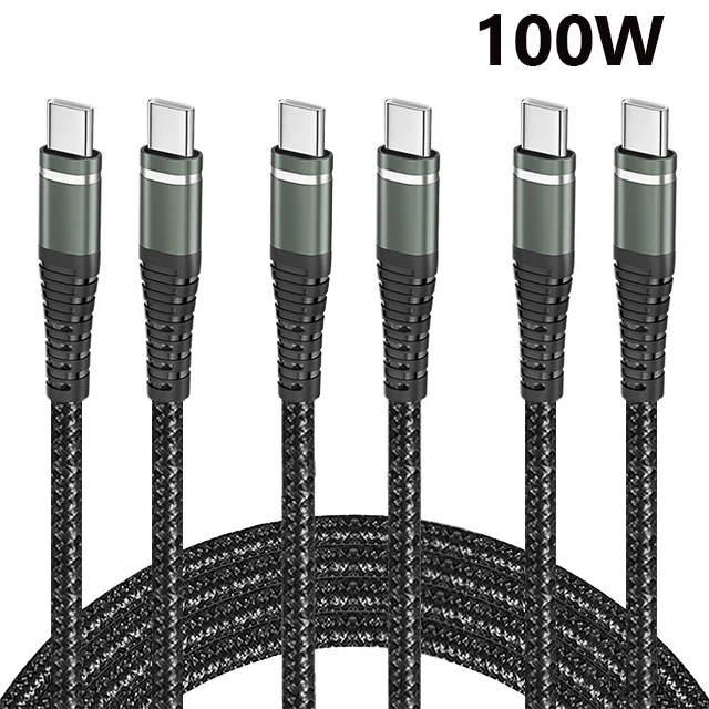 ตัวเลือกสินค้า สายชาร์จเร็ว 100W สายถักไนลอน ชาร์จได้ทุกอุปกรณ์
