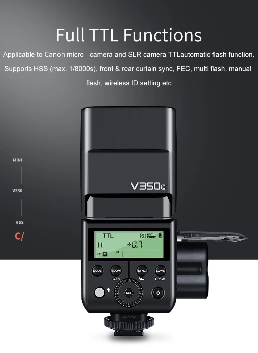 Godox V350C V350N V350S V350F V350O TTL HSS Camera Speedlite Flash Built-in Lith