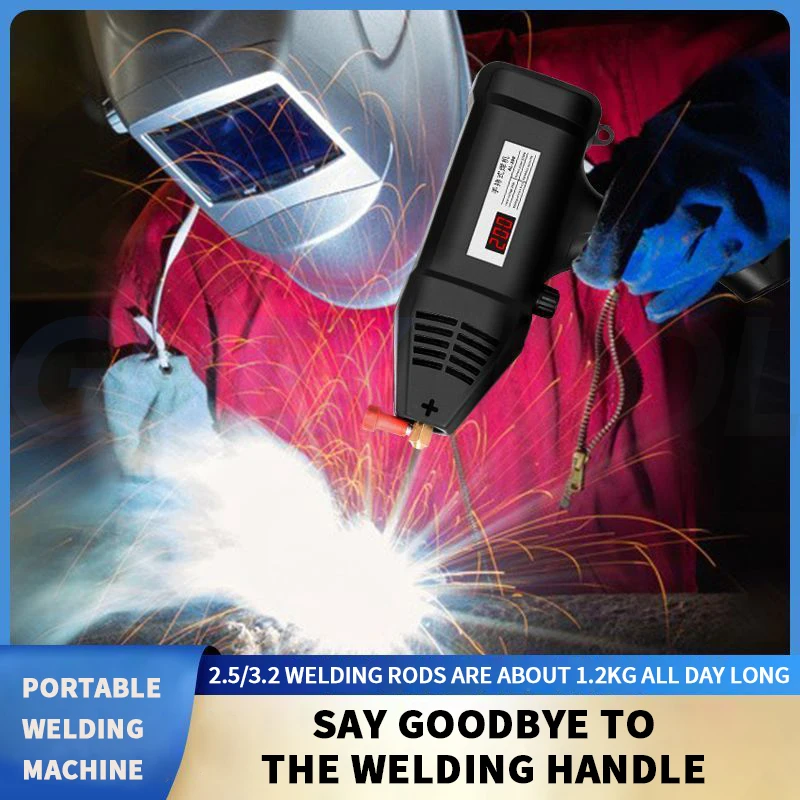 Handheld Welder Machine 220V Portable ARC Welding Machine 20-200Amp Digital Display IGBT Inverter With Welding Tool Set,Folding