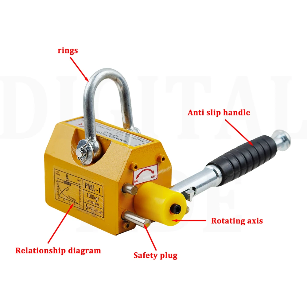 Magnetic Lifter 600KG 400KG Heavy Duty Lifting Magnet Hoist For Doing Steel Projects Heavy Industry Hoisting Magnet