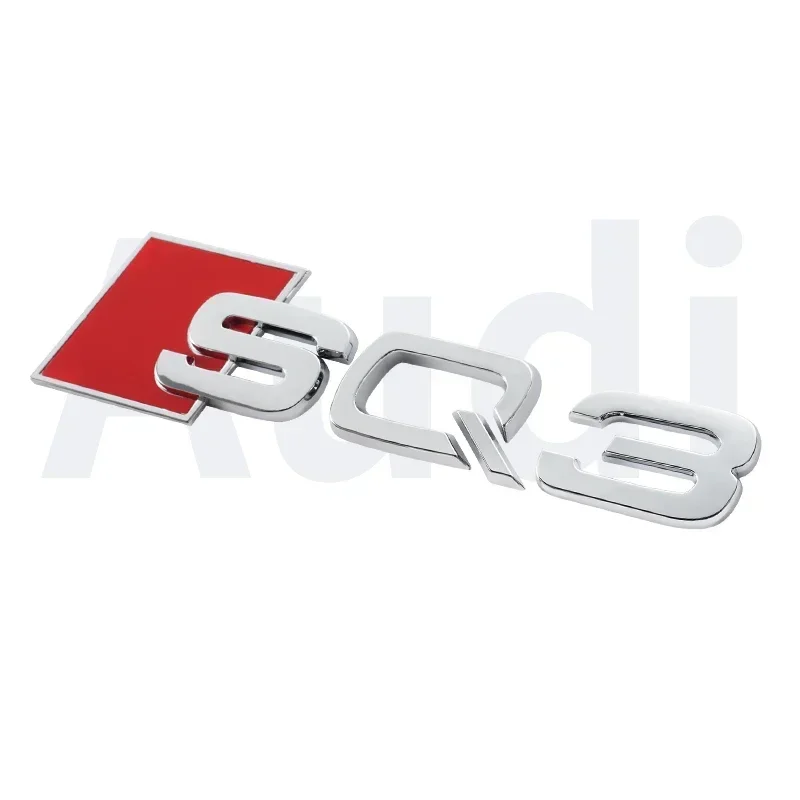 3D ABS 접착 블랙 자동차 트렁크 번호 스티커, 아우디 SQ3 SQ5 SQ7 RSQ3 RSQ7 로고 엠블럼 명판 배지 액세서리