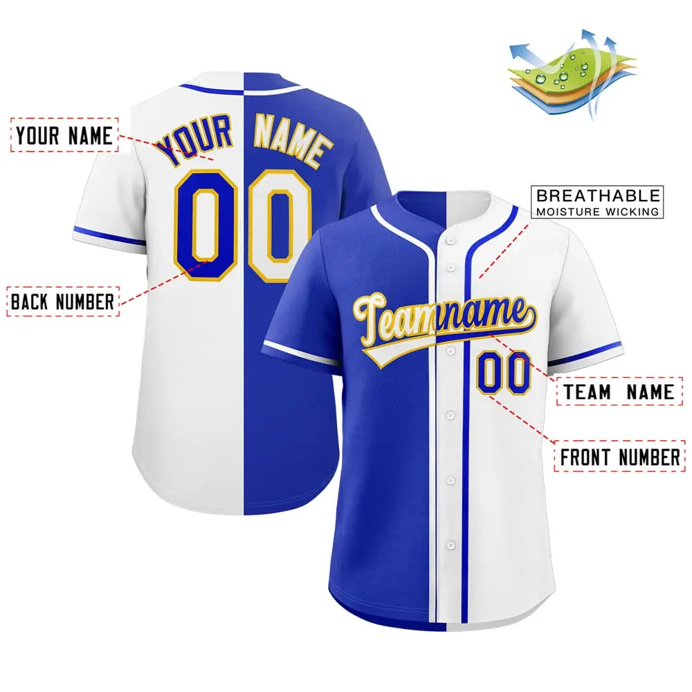 Baseball jersey Split Baseball Jersey Button Down Shirt Sports Personalized Printed Name Number Men/Women/Kid
