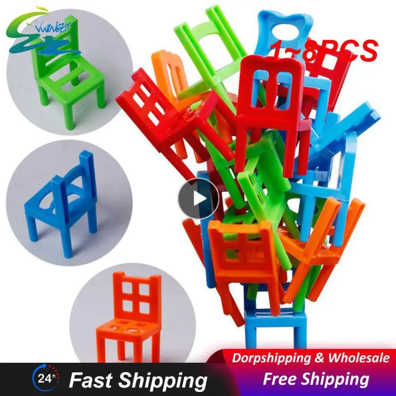 

1~8PCS Family Board Game Children Educational Toy Balance Stacking Chairs Chair Stool GameChair monkey deal