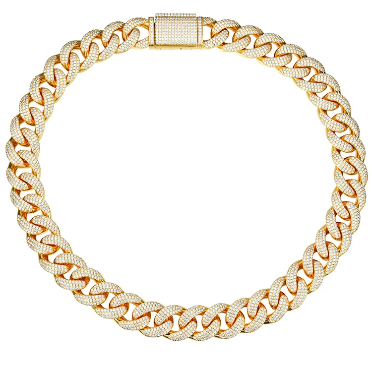 

Factory supply new trendy iced out hip hop big gold plated cuban link chain