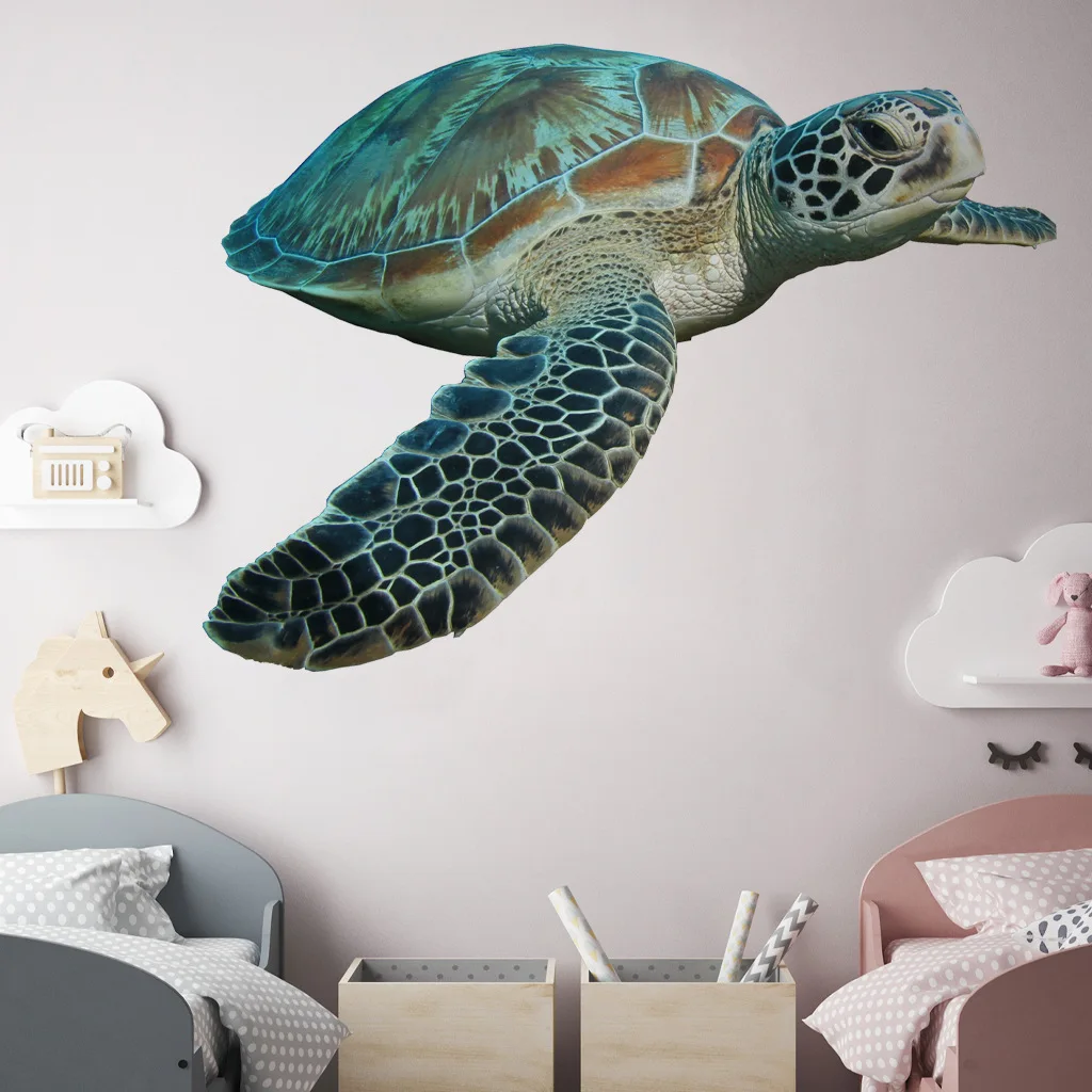 Wall Stickers Turtle Aquarium Fish Ocean Sea Coral Decal Poster 3D Art Viny A216 