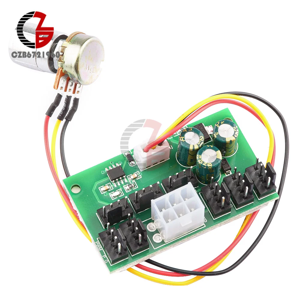 PWM Fan Speed Controller DC 12V Voltage Regulator Graphics Card 6P Power Supply 2510-3P + 1 8 CH Fan Hub High Power Governor