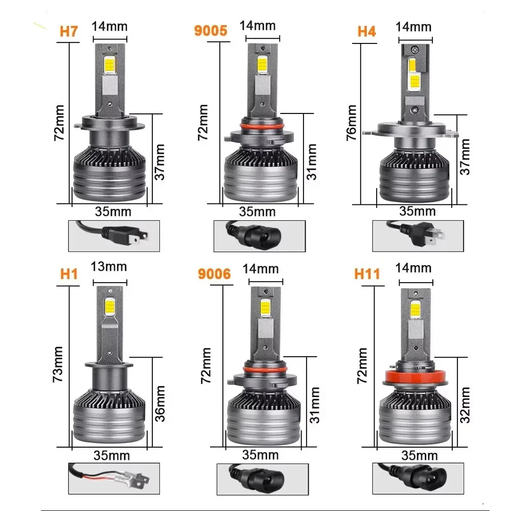 H7 H4 H11 HB4 9006 HB3 9005 led car lights led lights led bulbs led headlights led car headlights car headlamps LED Canbus Bulbs Headlight 160W 30000LM 12V 24v for Car Moto Truck CSP 3570 CHIP