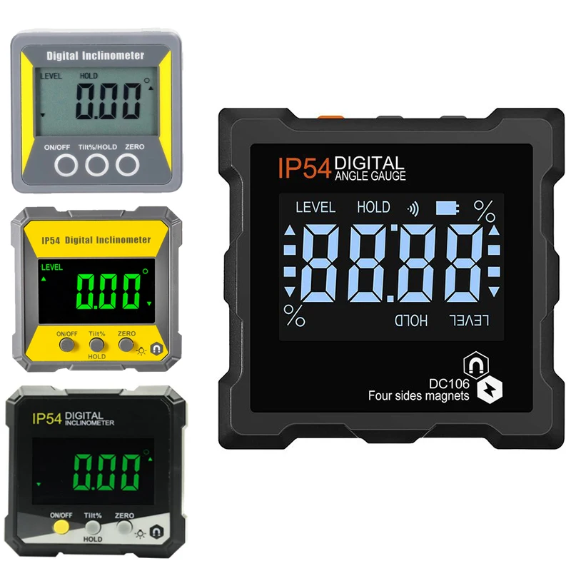 Digital angle protractor level gauge carpenter measuring tool angle measuring tool angle protractor digital angle meter woodworking measuring tool digital inclinometer digital level 4*90 &deg; magnetic inclinometer protractor precision level box woodworking digital electronic level digital angle finder