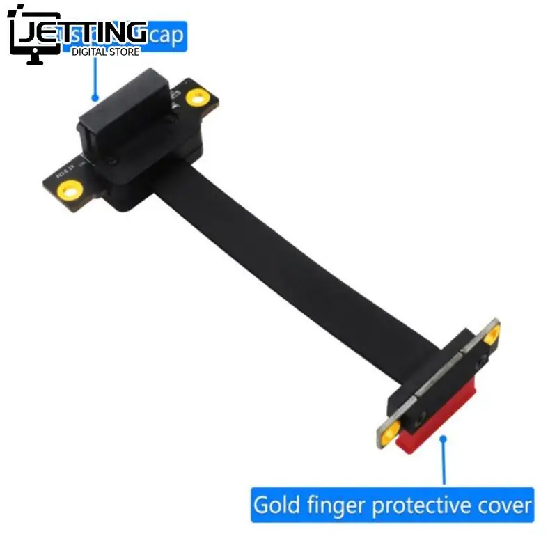 Cabo de Extensão Pcie de Ângulo Direito Duplo Extensor Ribbon Alta Velocidade Pci Express 1x Riser 3.0 x1 to x1 8g Bps 1x-9018
