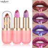 Metallic Violet Chameleon Lipstick Color Changing Matte Glitter Diamond Lipstick Waterproof Pearl Shine Lip Gloss Sexy Makeup