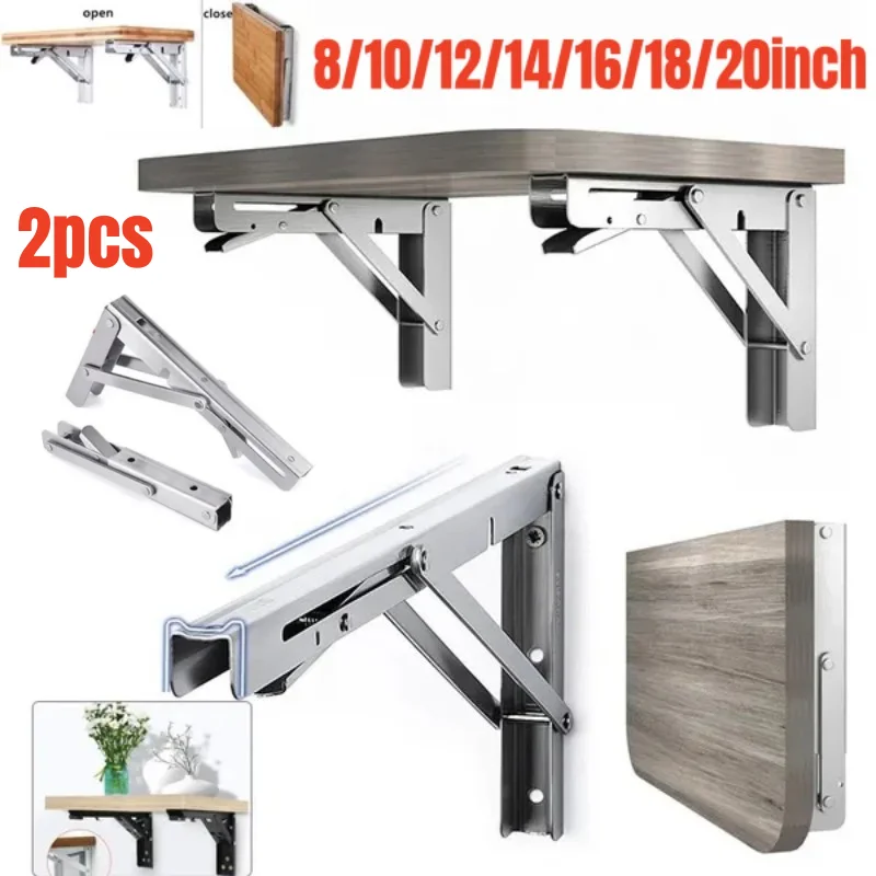 

2pcs Triangle Folding Angle Bracket Heavy Support Adjustable Wall Mounted Bench Table Shelf Bracket Furniture Hardware Bracket