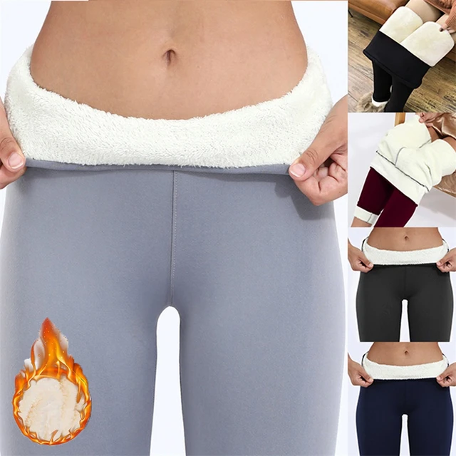 Women Winter Warm Thick Cotton Leggings Plush Pants Elasticity