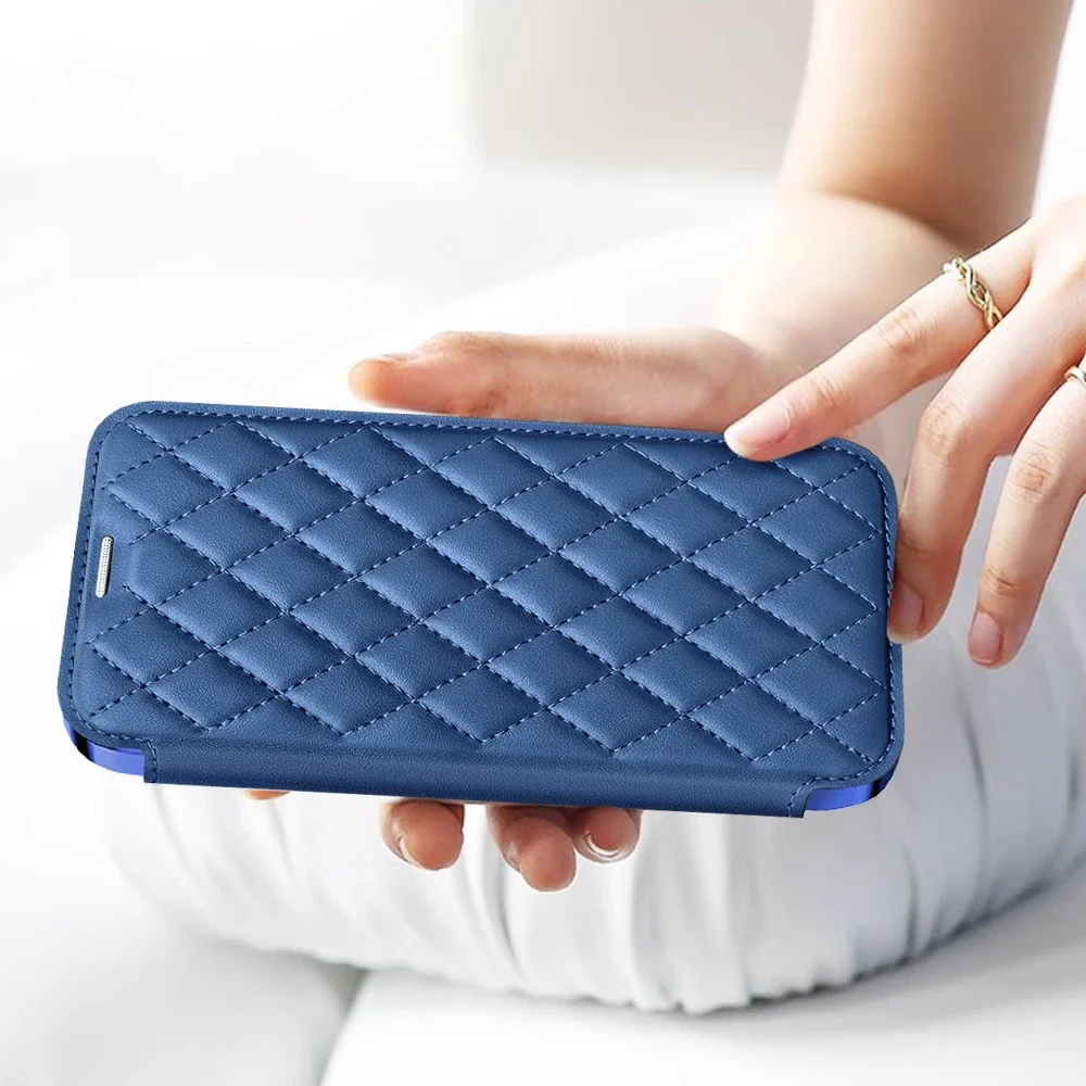 Leather Flip Case with Card Holder & Magnetic Closure - Enhanced Camera Protection Phone Cover