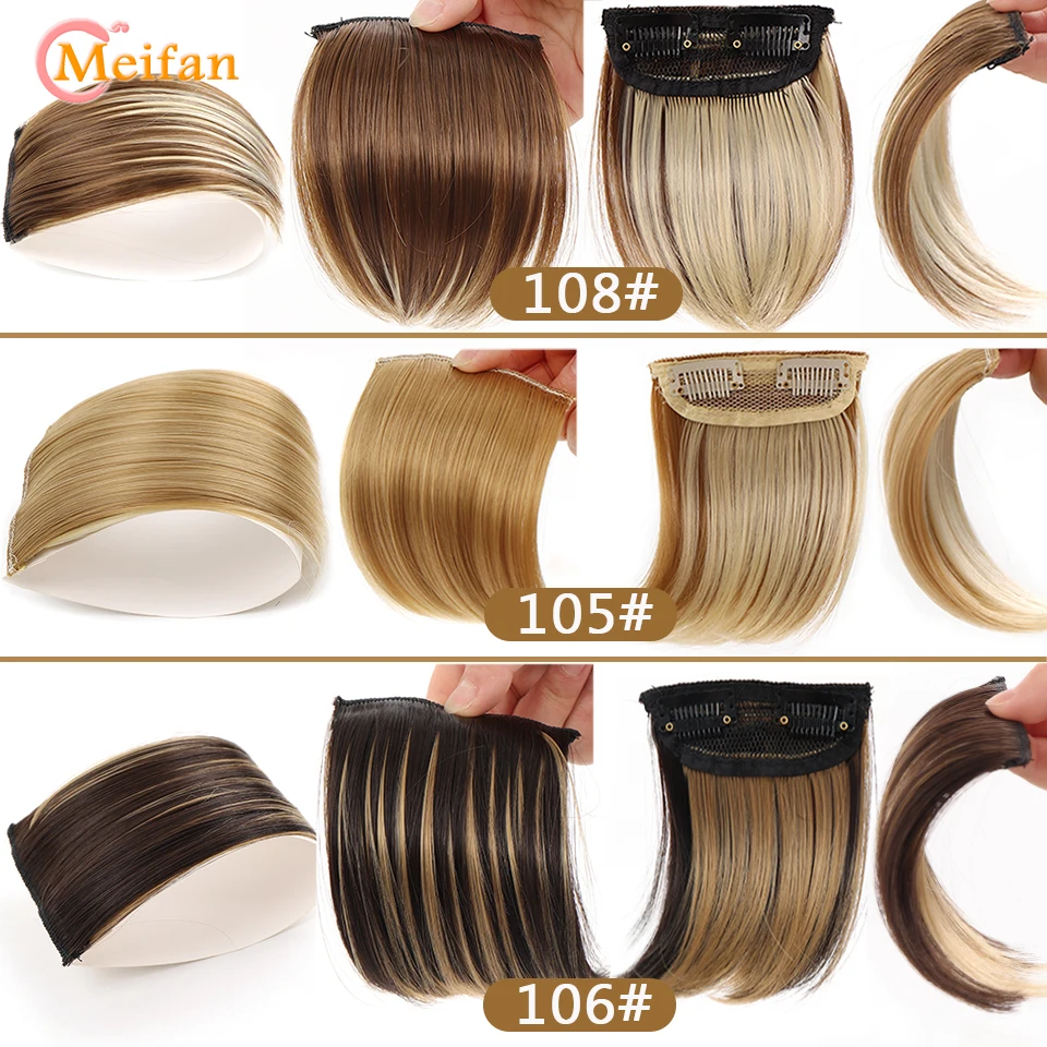 Synthetic Short Straight Patch Hair Pieces Invisible Clip in Hair Extension Fluff Natural Fake Pad Hight Hairpieces