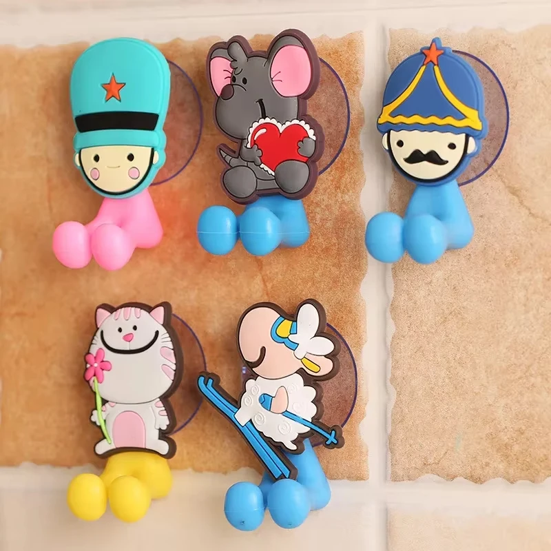 Baby Cute Toothbrush Holder Suction Cartoon Animal Toothpaste Storage Rack Tooth Brush Dispenser Bathroom Organizer Accessories