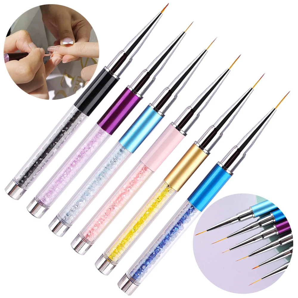 

1Pcs Nail Art Liner Brush UV Gel Painting Pen Carved Thin French Lines Stripes Drawing Gradient Beauty DIY Nails Manicure Tools