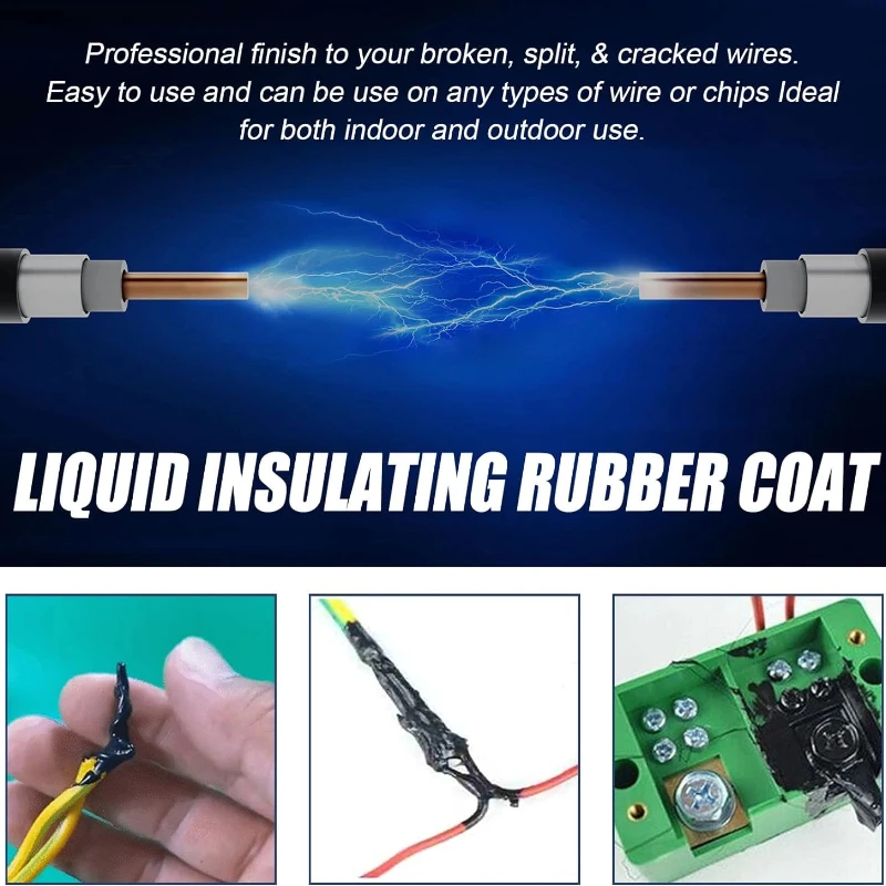 Description Picture 6 of item100/260ml Liquid Electrical Tape Insulating Tape Fix Line Glue Liquid Insulation Paste Repair Rubber Electrical Wire Cable Coat
