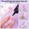 Makartt 15g 3D Sculpting Gel Nail Glue for Nail Designs and DIY Nail Art - Clear Gel Polish for Drawing, Molding, Sculpture 5
