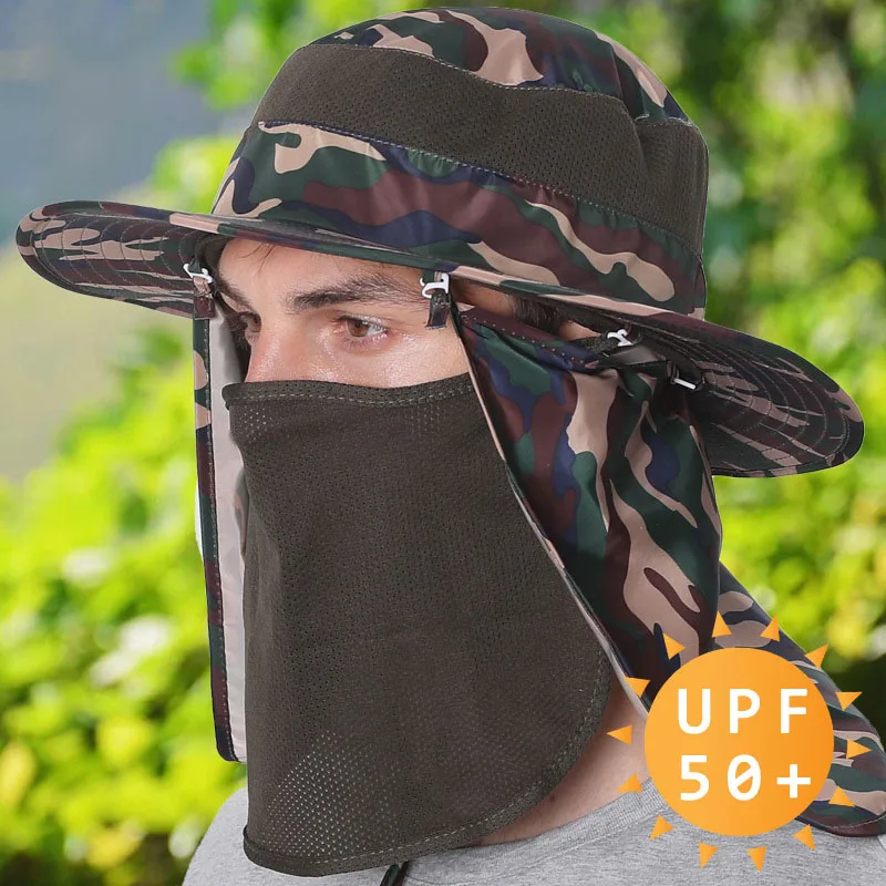 Outdoor Sun Hat Male Fisherman Hat Male Han Edition Fishing Cap Extension Uv Sunscreen Cap Male Sun Hat