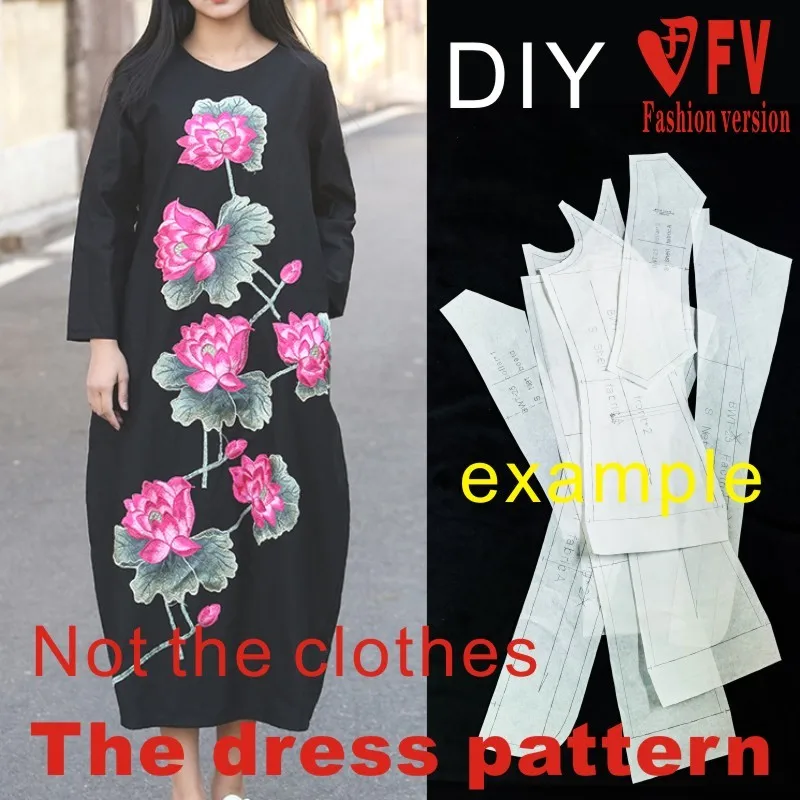Clothing DIY The dress Dresses Sewing Pattern cutting drawing Dress Sewing Template BLQ-264