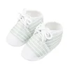 Spring Summer 0-1 Year Old Baby Single Shoes Stripe Lace up Cloth Shoes Soft Sole Newborn Infant Walking Shoes 5