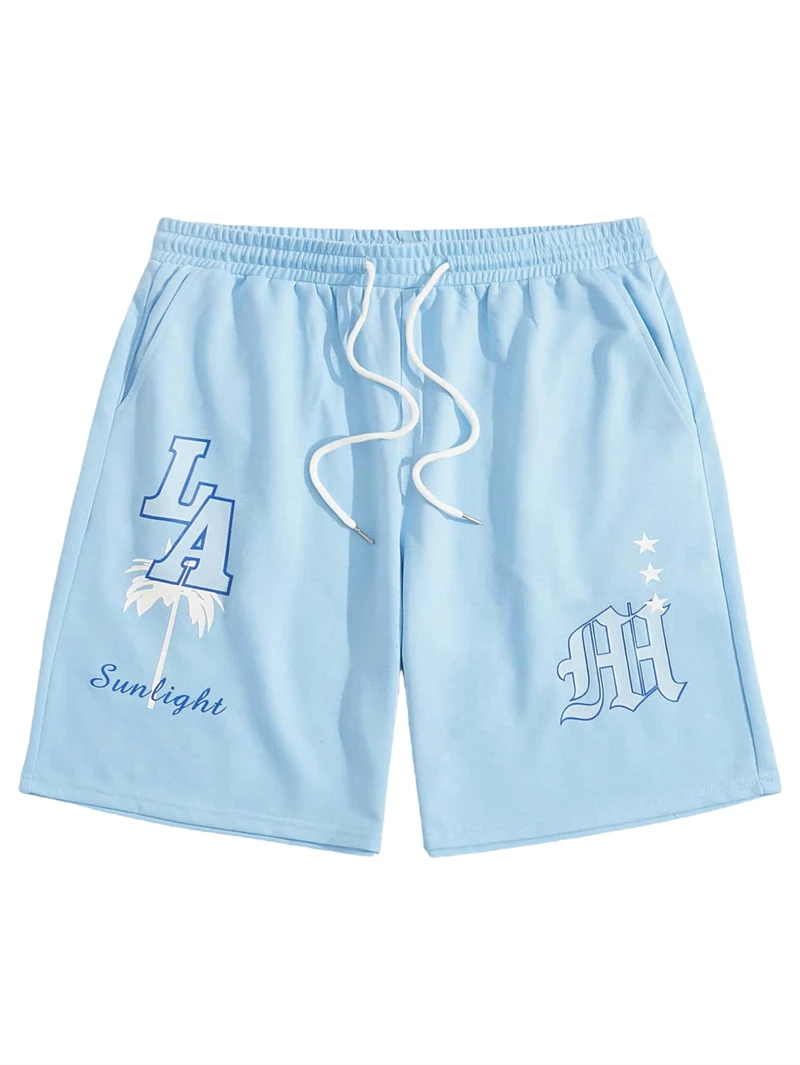 Men's Lightning Graphic Print Drawstring Casual Summer Beach Shorts Hawaii Surfing Short Pants Swim Trunks Y2k Leisure Shorts 3