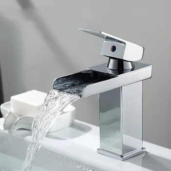 Rubinetto a cascata Caldo e freddo sopra lavabo da appoggio Lavabo alto Rubinetto per lavabo in acciaio inossidabile per bagno di casa 1