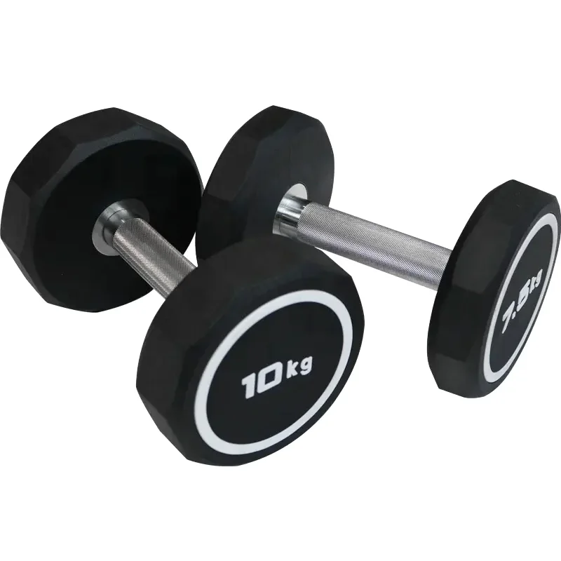 Commercial Gym 10 Sides PEV Coated Weights Dumbbells 2.5kg-50kg Mancuernas Gym Training