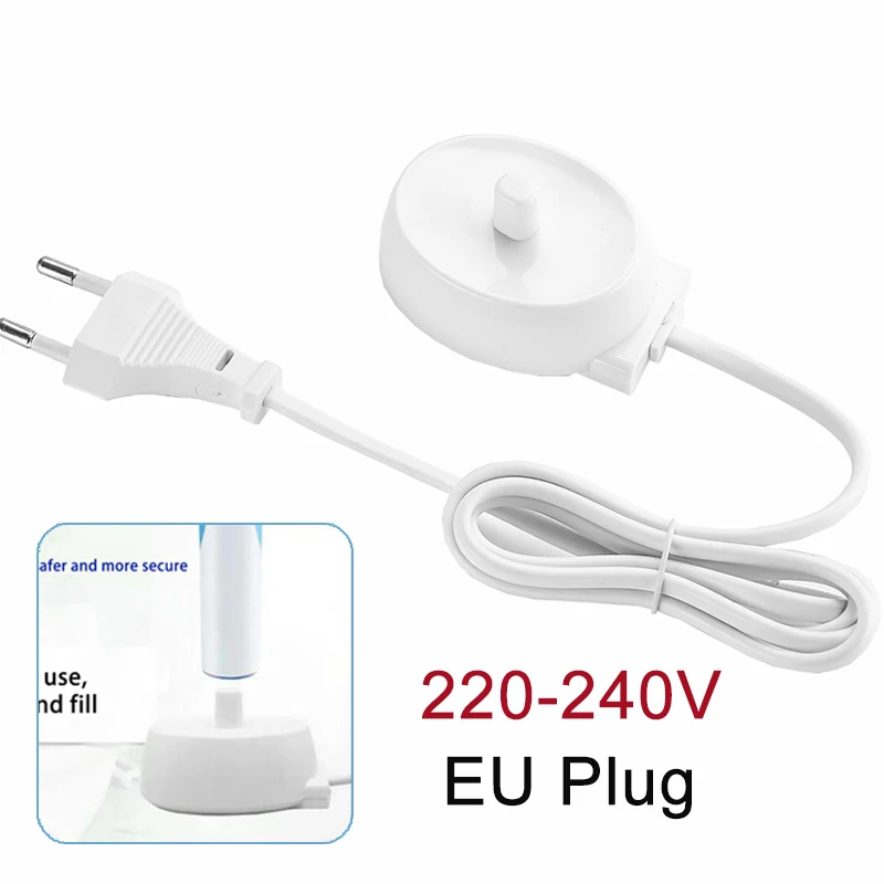 220V Replacement Electric Toothbrush Charger Wall Charger Adapter Model 3757 for Braun Oral-b D17 OC18 Toothbrush Charging Cradle