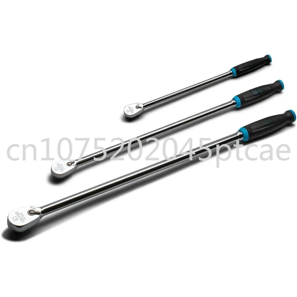 

Fine 90-Tooth Extra Long Ratchet Set, Ergonomic Soft Grip, 1/4, 3/8, 1/2 in. Drive, 3-Piece