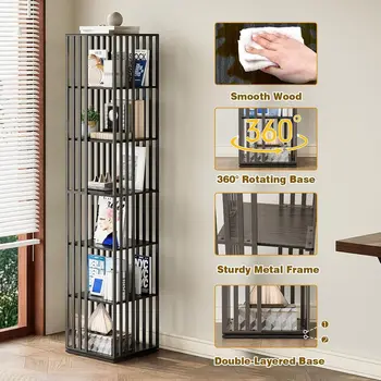 6-Tier Rotating Bookshelf 4
